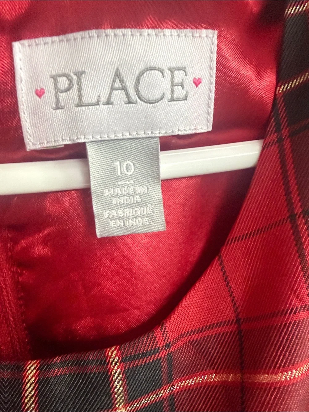 The Children's Place Red Plaid Bow-Front Holiday Dress